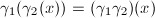 $\gamma_1(\gamma_2(x))=(\gamma_1\gamma_2)(x)$
