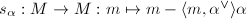 $s_\alpha: M\rightarrow M:m\mapsto m-\langle m,\alpha^\vee\rangle \alpha$