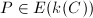 $P\in E(k(C))$