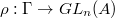 $\rho: \Gamma\rightarrow GL_n(A)$