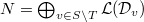 $N=\bigoplus_{v\in S\setminus T}\mathcal{L}(\mathcal{D}_v)$