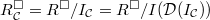 $R^\Box_\mathcal{C}=R^\Box/{I_{\mathcal{C}}}=R^\Box/I(\mathcal{D}(I_\mathcal{C}))$