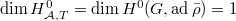 $\dim H^0_{\mathcal{A},T}=\dim H^0(G,\ad\bar\rho)=1$