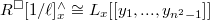 $R^\Box[1/\ell]^\wedge_x\cong L_x[ [y_1,...,y_{n^2-1}] ]$