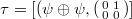 $\tau=[(\psi\oplus\psi, \left(\begin{smallmatrix} 0& 1 \\ 0 & 0\end{smallmatrix}\right)]$