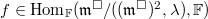 $f\in \Hom_\mathbb{F}(\mathfrak{m}^\Box/((\mathfrak{m}^\Box)^2,\lambda),\mathbb{F})$