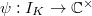 $\psi:I_K\rightarrow \mathbb{C}^\times$