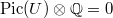 $\Pic(U) \otimes \mathbb{Q}=0$