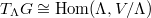 $T_\Lambda G\cong \Hom(\Lambda, V/\Lambda)$