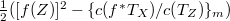 $\frac{1}{2}([f(Z)]^2-\{c(f^*T_X)/c(T_Z)\}_m)$