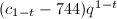 $(c_{1-t}-744)q^{1-t}$