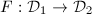 $F:\mathcal{D}_1\rightarrow \mathcal{D}_2$