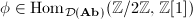$\phi\in \Hom_{\mathcal{D}(\mathbf{Ab})}(\mathbb{Z}/2\mathbb{Z}, \mathbb{Z}[1 ])$