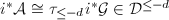 $i^*\mathcal{A}\cong \tau_{\le-d}i^*\mathcal{G}\in\mathcal{D}^{\le-d}$