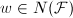 $w\in N(\mathcal{F})$