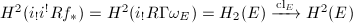 $H^2(i_!i^!Rf_*)=H^2(i_!R\Gamma\omega_E)=H_2(E)\xrightarrow{\mathrm{cl}_E} H^2(E)$