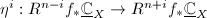 $\eta^i:R^{n-i}f_*\underline{\mathbb{C}}_X\rightarrow R^{n+i}f_*\underline{\mathbb{C}}_X$