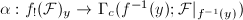 $\alpha: f_!(\mathcal{F})_y\rightarrow \Gamma_c(f^{-1}(y); \mathcal{F}|_{f^{-1}(y)})$