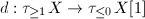 $d: \tau_{\ge1}X\rightarrow\tau_{\le0}X[1 ]$