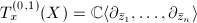$T^{(0,1)}_x(X)=\mathbb{C}\langle \partial_{\bar z_1},\ldots,\partial_{\bar z_n}\rangle$