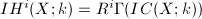 $IH^i(X;k)=R^i\Gamma(IC(X;k))$