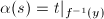 $\alpha(s)=t|_{f^{-1}(y)}$