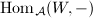 $\Hom_\mathcal{A}(W,-)$