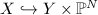 $X\hookrightarrow Y\times \mathbb{P}^N$