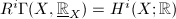 $R^i\Gamma(X, \underline{\mathbb{R}}_X)=H^i(X; \mathbb{R})$