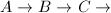 $A\rightarrow B\rightarrow C\rightarrow$