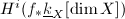 $H^i(f_*\underline{k}_X[\dim X])$