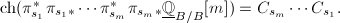$\mathrm{ch}(\pi_{s_1}^*\pi_{s_1*}\cdots \pi_{s_m}^*\pi_{s_m*}\underline{\mathbb{Q}}_{B/B}[m])=C_{s_m}\cdots C_{s_1}.$