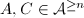 $A, C\in\mathcal{A}^{\ge n}$