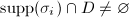 $\mathrm{supp}(\sigma_i)\cap D\ne\varnothing$
