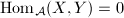 $\Hom_\mathcal{A}(X,Y)=0$