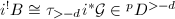 $i^!B\cong \tau_{>-d}i^*\mathcal{G}\in{}^pD^{>-d}$
