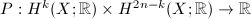 $P: H^k(X;\mathbb{R})\times H^{2n-k}(X;\mathbb{R})\rightarrow \mathbb{R}$