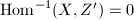 $\Hom^{-1}(X, Z')=0$