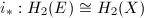 $i_*: H_2(E)\cong H_2(X)$