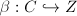 $\beta: C\hookrightarrow Z$