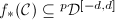 $f_*(\mathcal{C})\subseteq {}^p\mathcal{D}^{[-d,d]}$