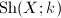 $\mathrm{Sh}(X;k)$