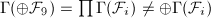 $\Gamma(\oplus\mathcal{F}_9)=\prod\Gamma(\mathcal{F}_i)\ne\oplus\Gamma(\mathcal{F}_i)$