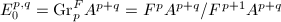$E_0^{p,q}= \mathrm{Gr}_p^F A^{p+q}=F^p A^{p+q}/F^{p+1} A^{p+q}$