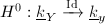 $H^0: \underline{k}_Y\xrightarrow{\Id} \underline{k}_y$