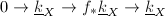 $0\rightarrow \underline{k}_X\rightarrow f_*\underline{k}_X\rightarrow\underline{k}_X$