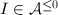 $I\in \mathcal{A}^{\le0}$