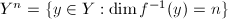 $Y^n=\{y\in Y: \dim f^{-1}(y)=n\}$