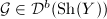$\mathcal{G}\in \mathcal{D}^b(\mathrm{Sh}(Y))$