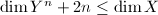 $\dim Y^n+2n\le\dim X$